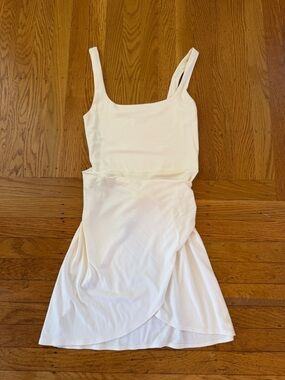 Aritzia Cream Wrap-Style Tank Dress